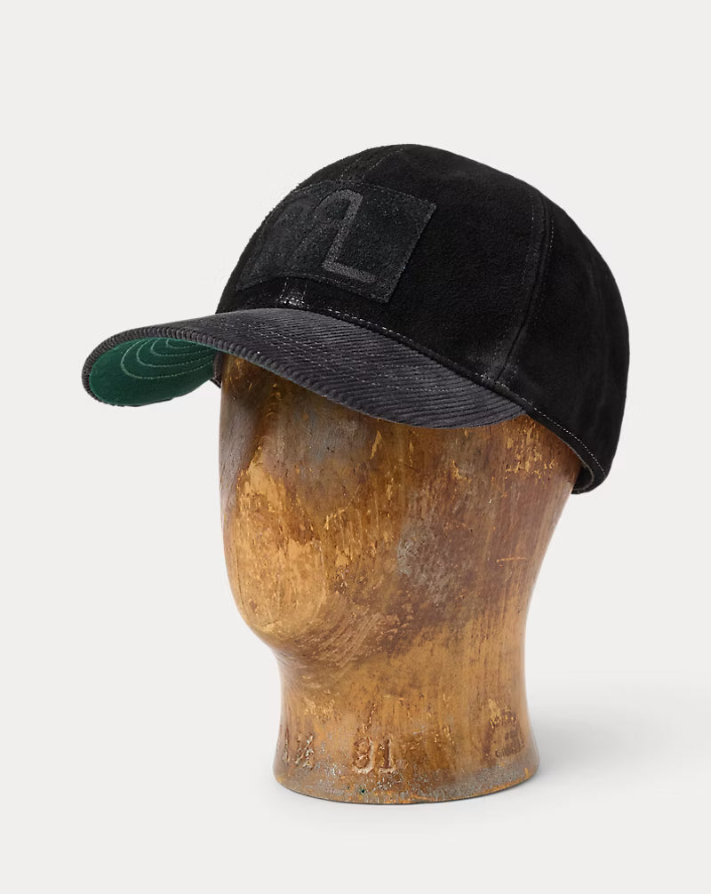 RRL Roughout Suede Trucker Cap - Black
