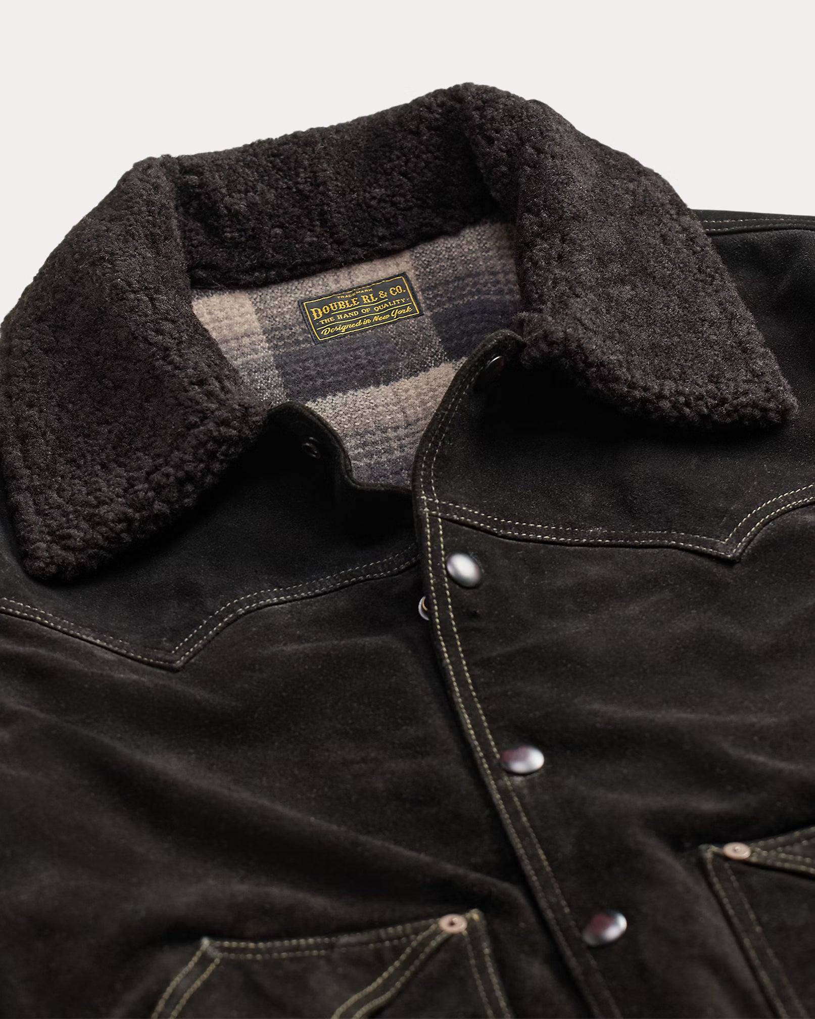 RRL Shearling-Collar Suede Western Jacket