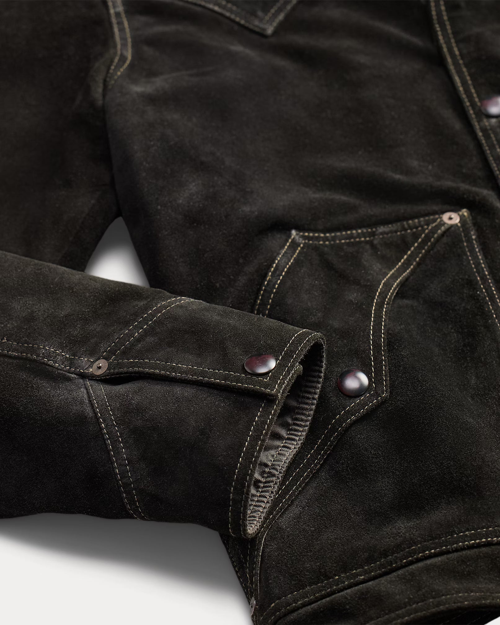 RRL Shearling-Collar Suede Western Jacket