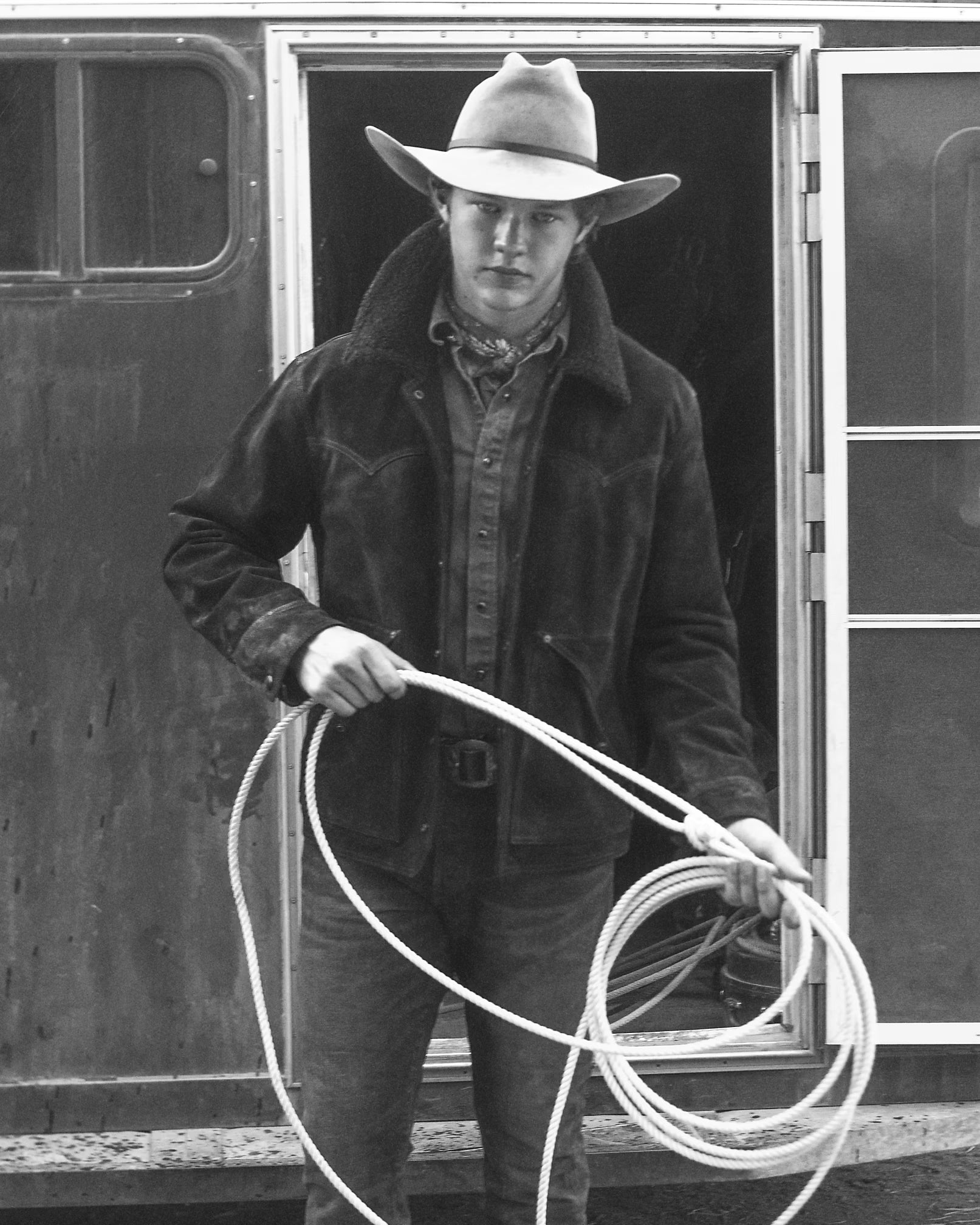 RRL Shearling-Collar Suede Western Jacket