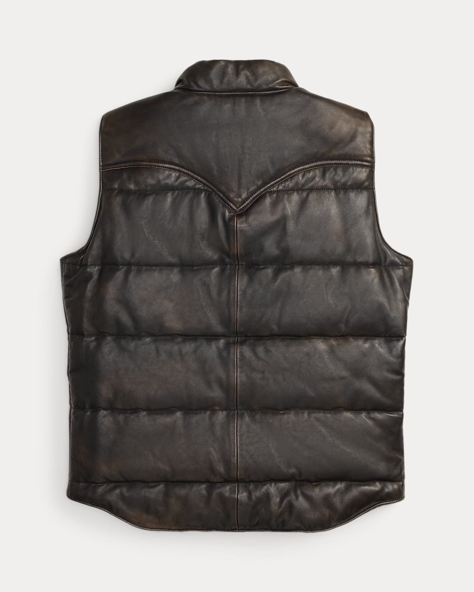 RRL Reversible Leather-Jacquard Vest