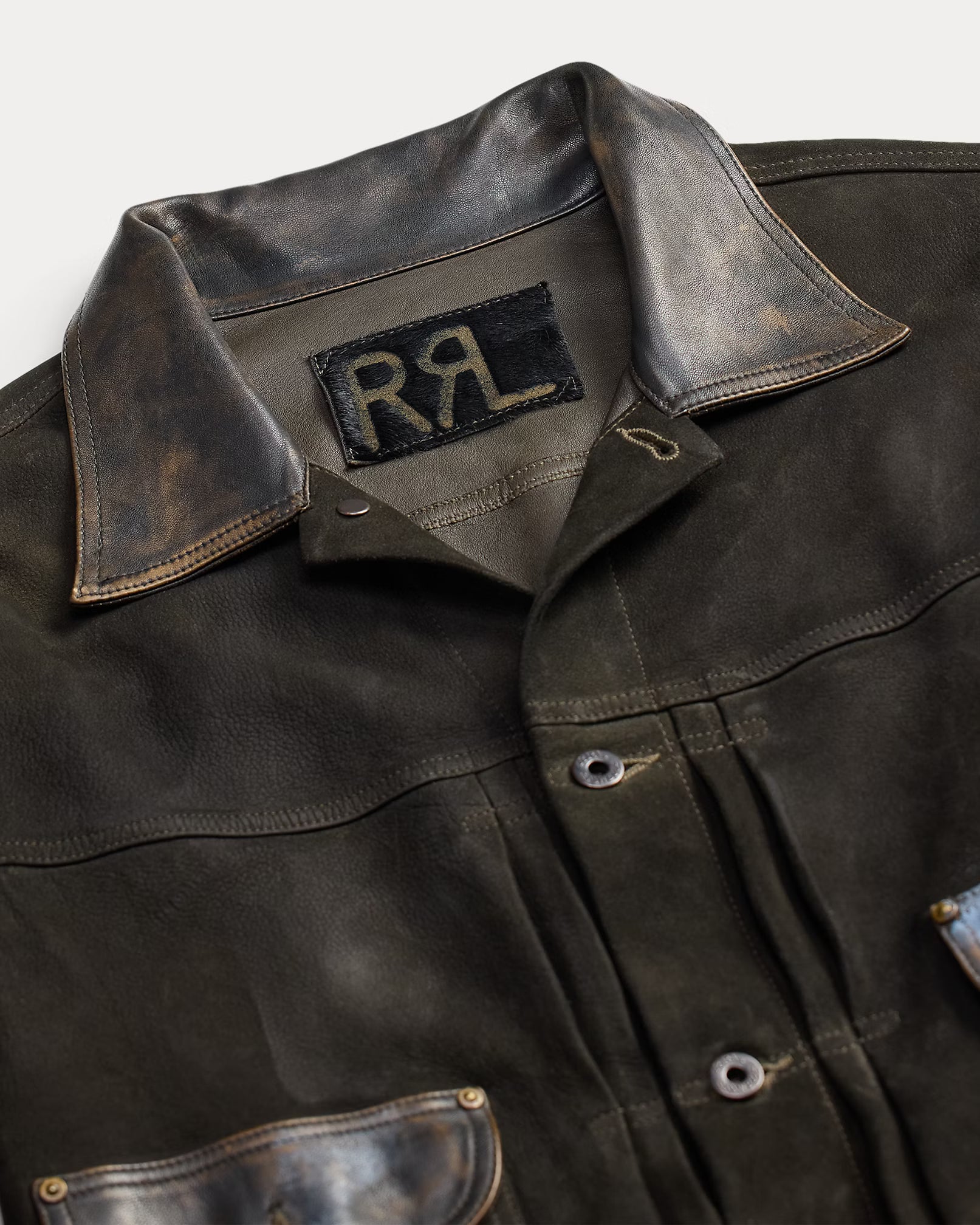 RRL Leather-Trim Suede Jacket