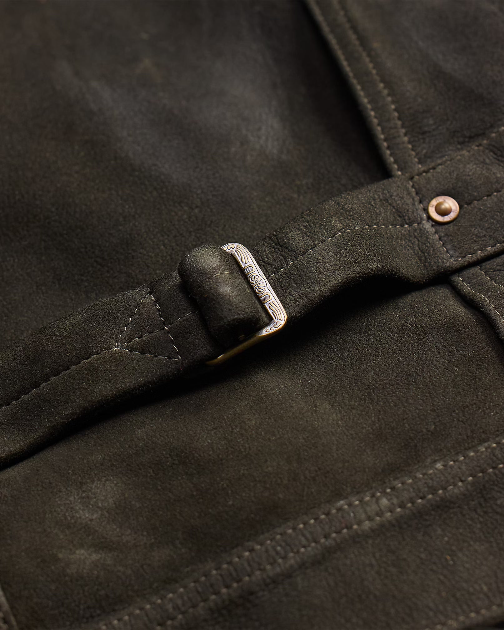 RRL Leather-Trim Suede Jacket