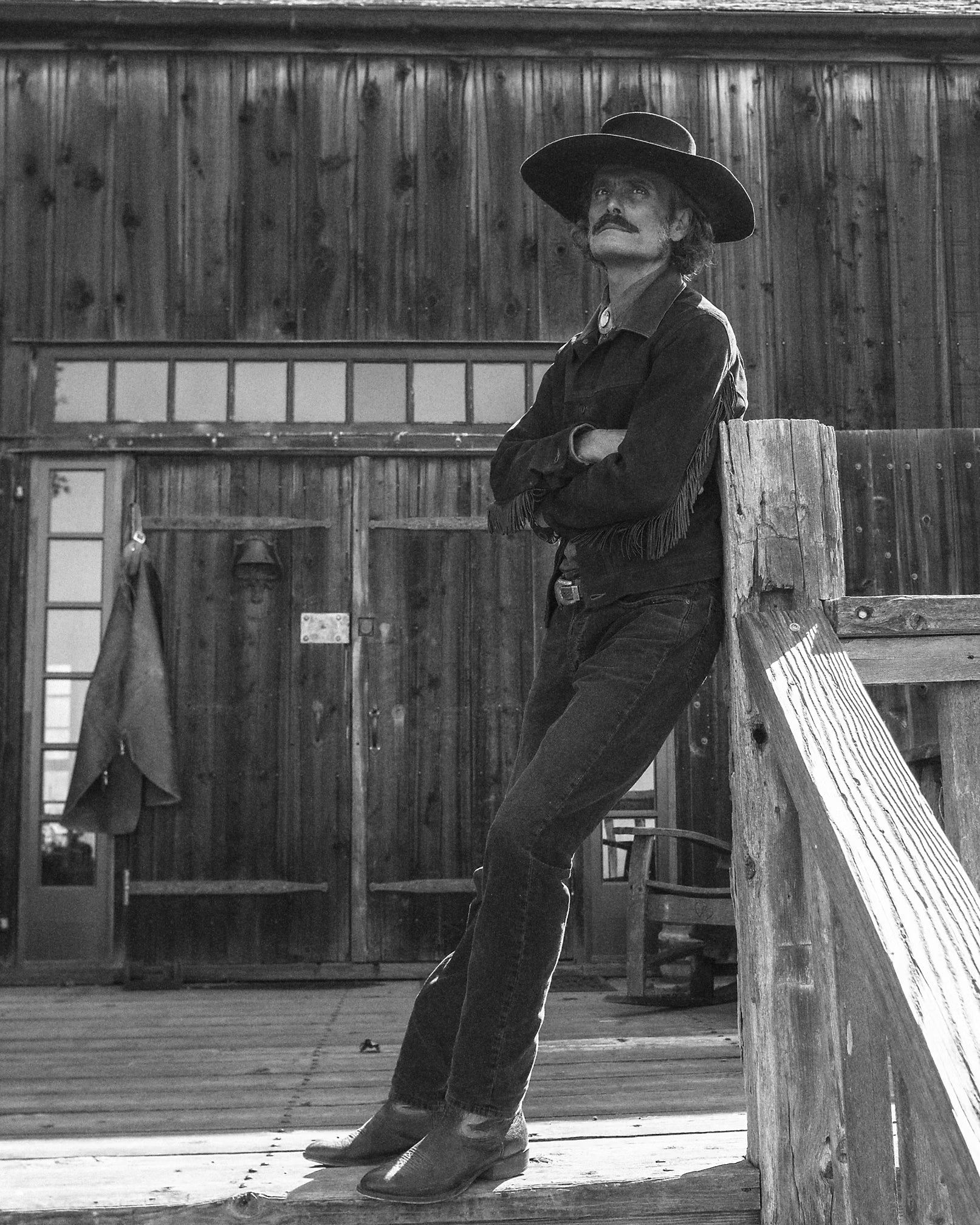 RRL Leather-Trim Suede Jacket