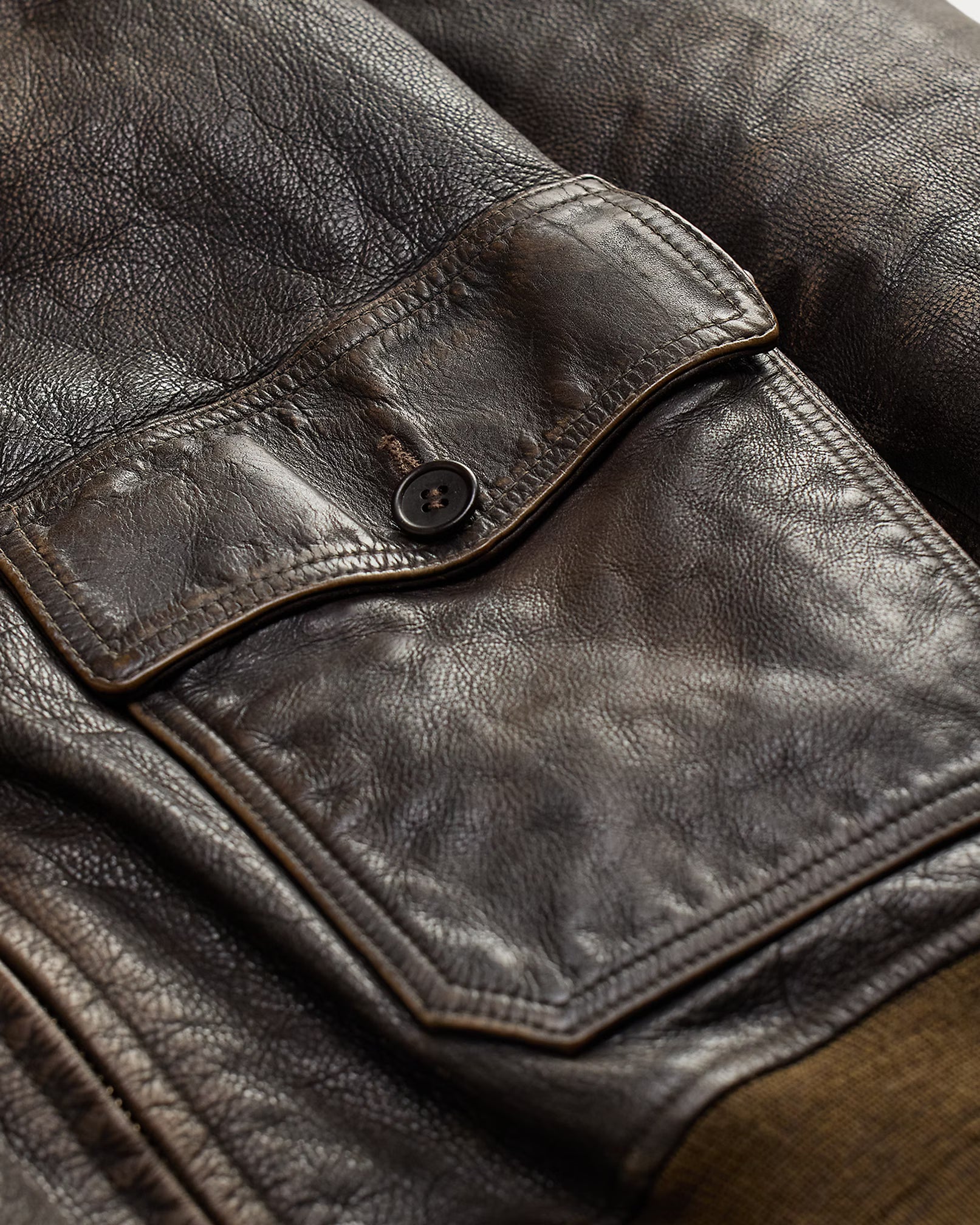 RRL Shearling-Collar Leather Flight Jacket