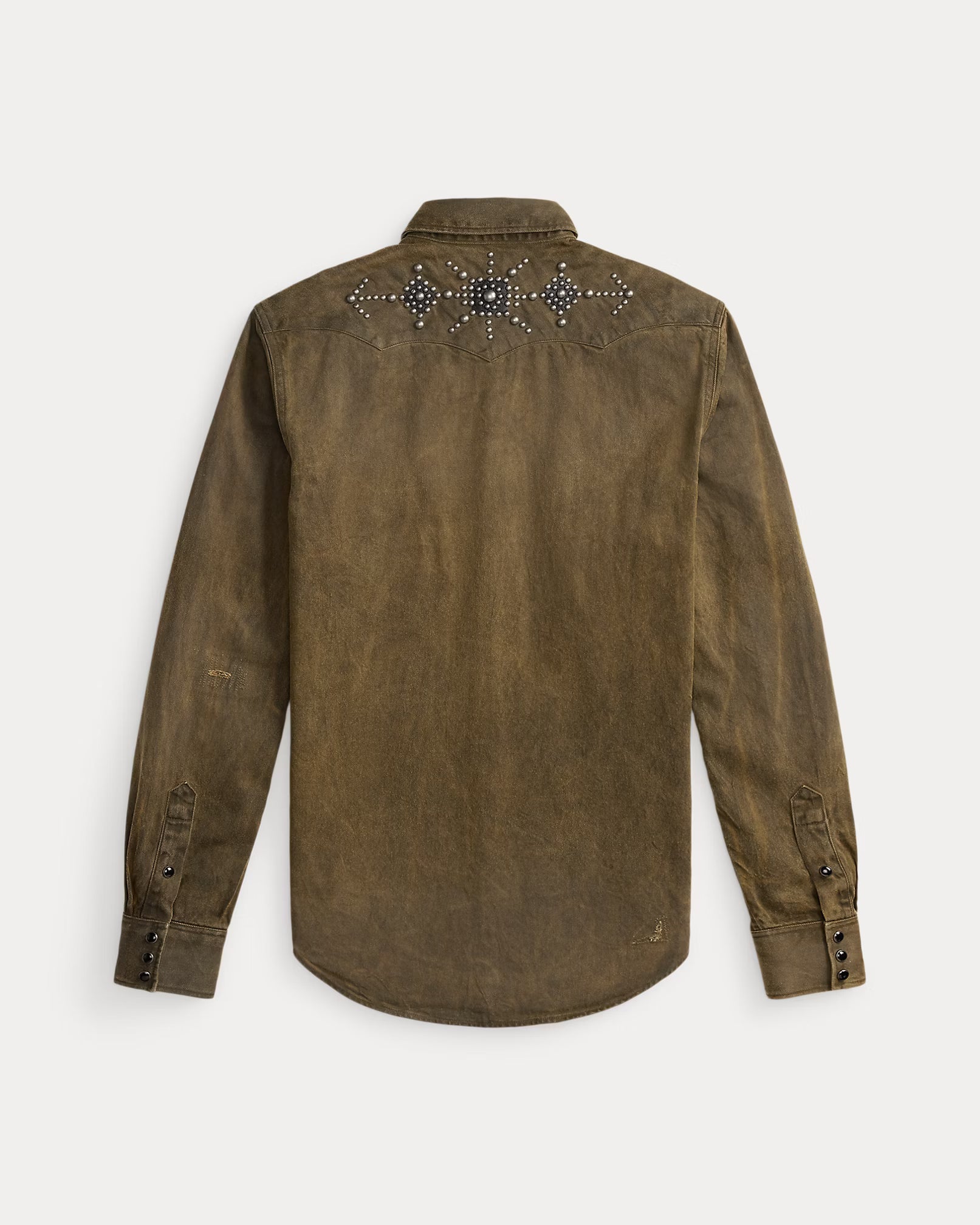 RRL Slim Fit Studded Denim Western Shirt