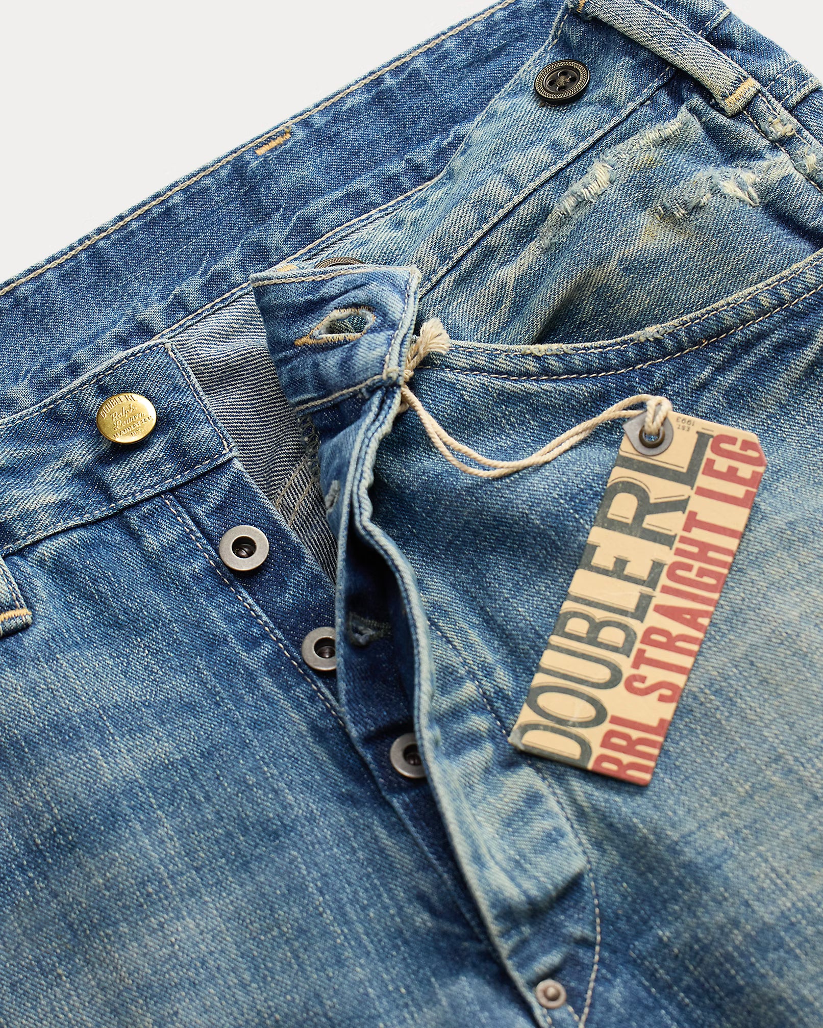 RRL Straight Fit Eastborough Distressed Jean