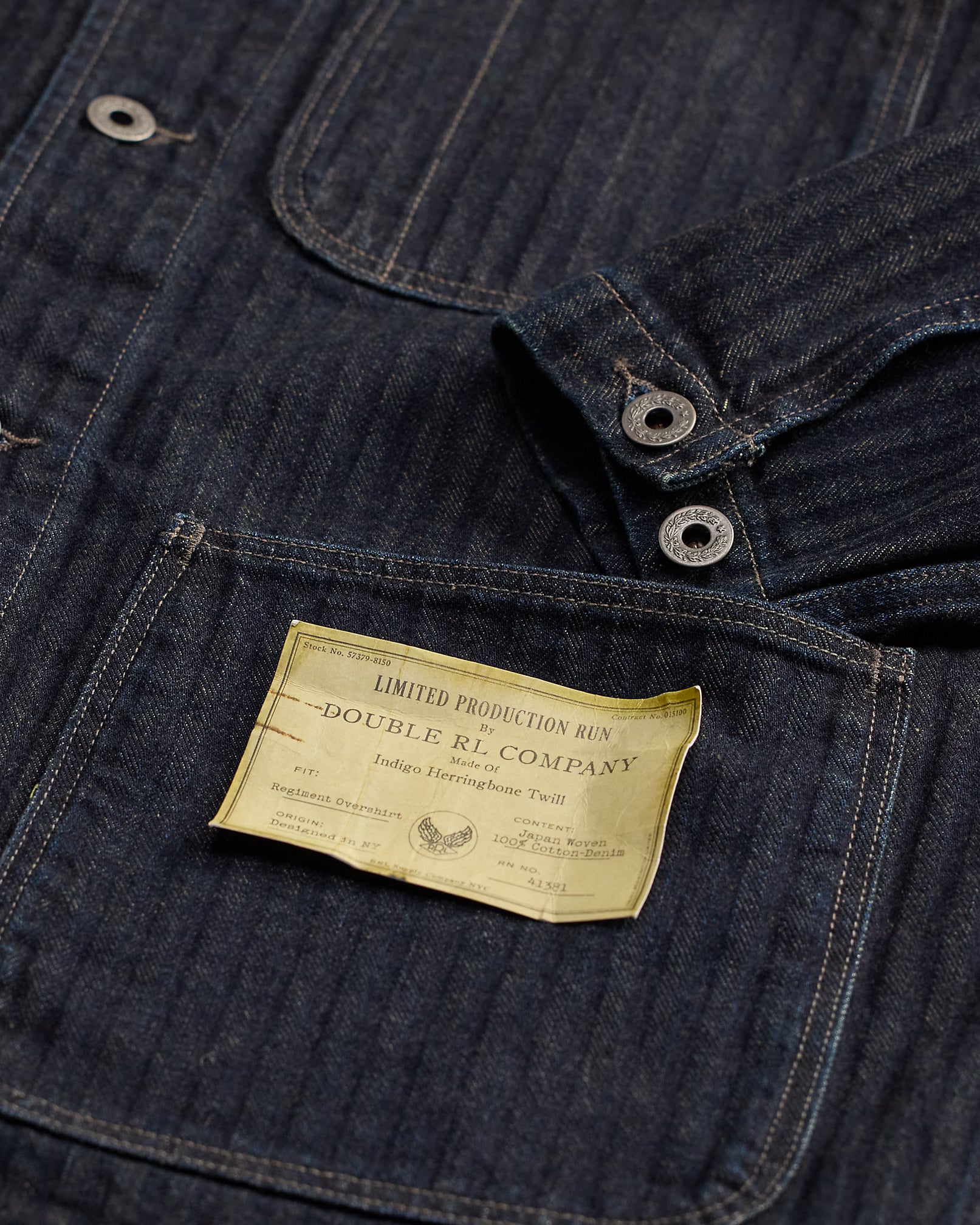 RRL Limited-Edition Indigo Herringbone Shirt