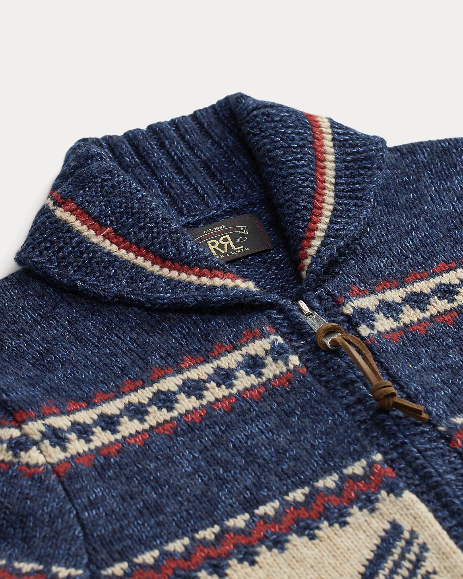 RRL Airplane-Graphic Full-Zip Cardigan