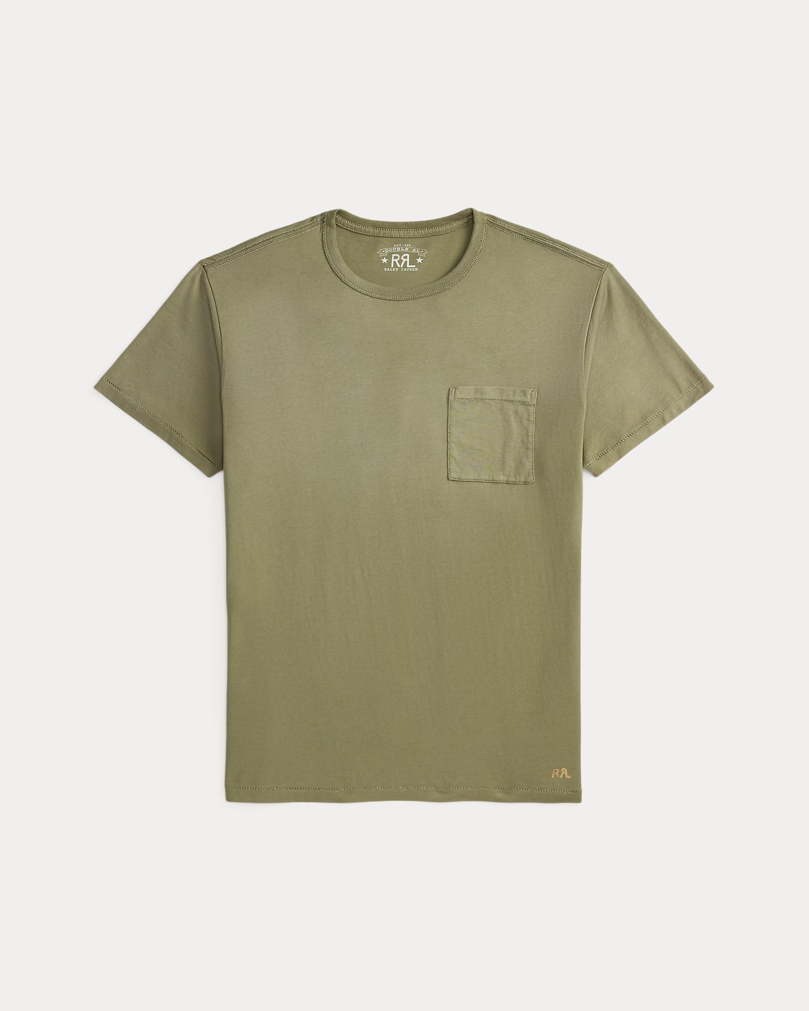 RRL Garment-Dyed Pocket T-Shirt - Valley Moss