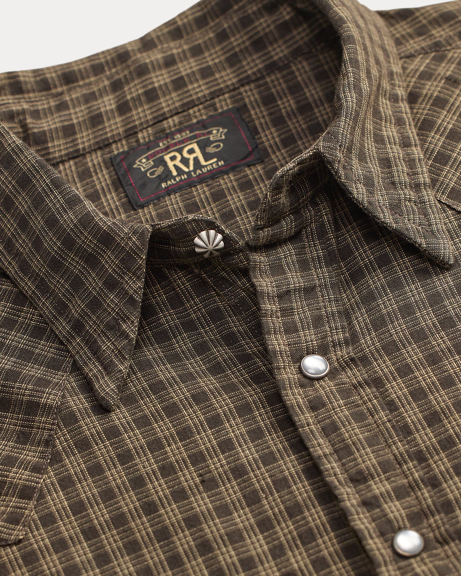 RRL Slim Fit Checked Western Shirt