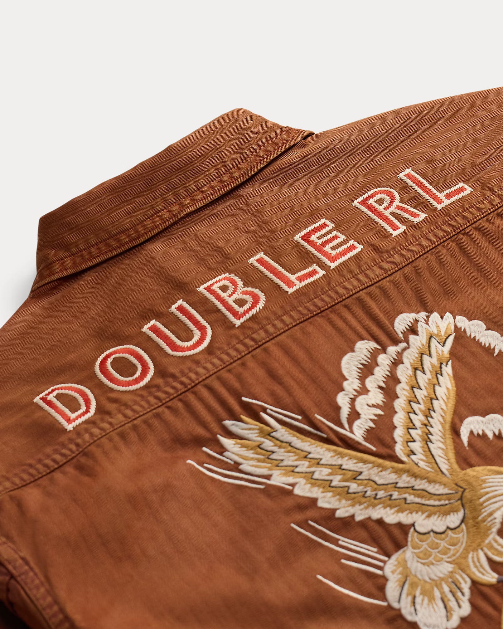 RRL Embroidered Herringbone Twill Overshirt