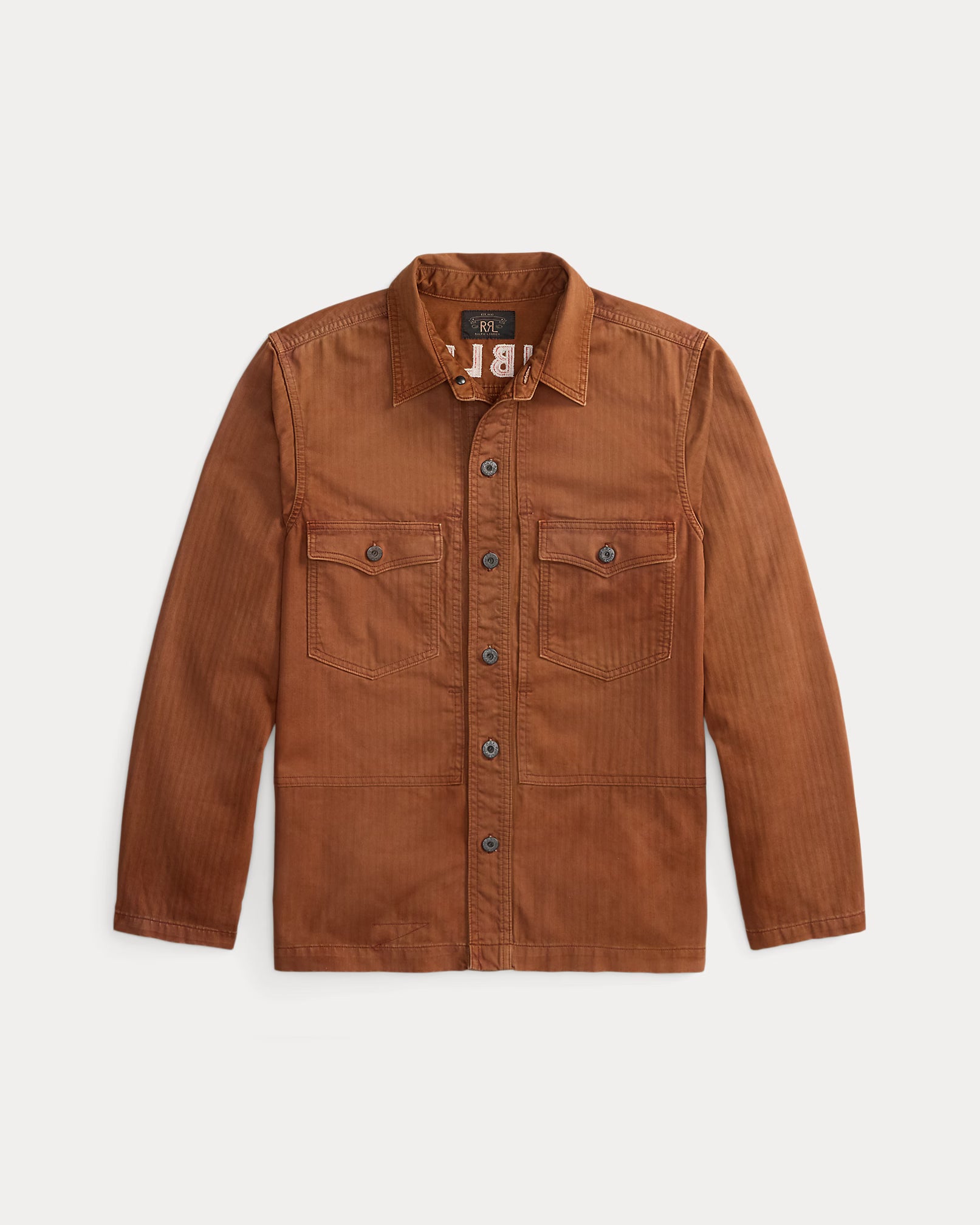 RRL Embroidered Herringbone Twill Overshirt