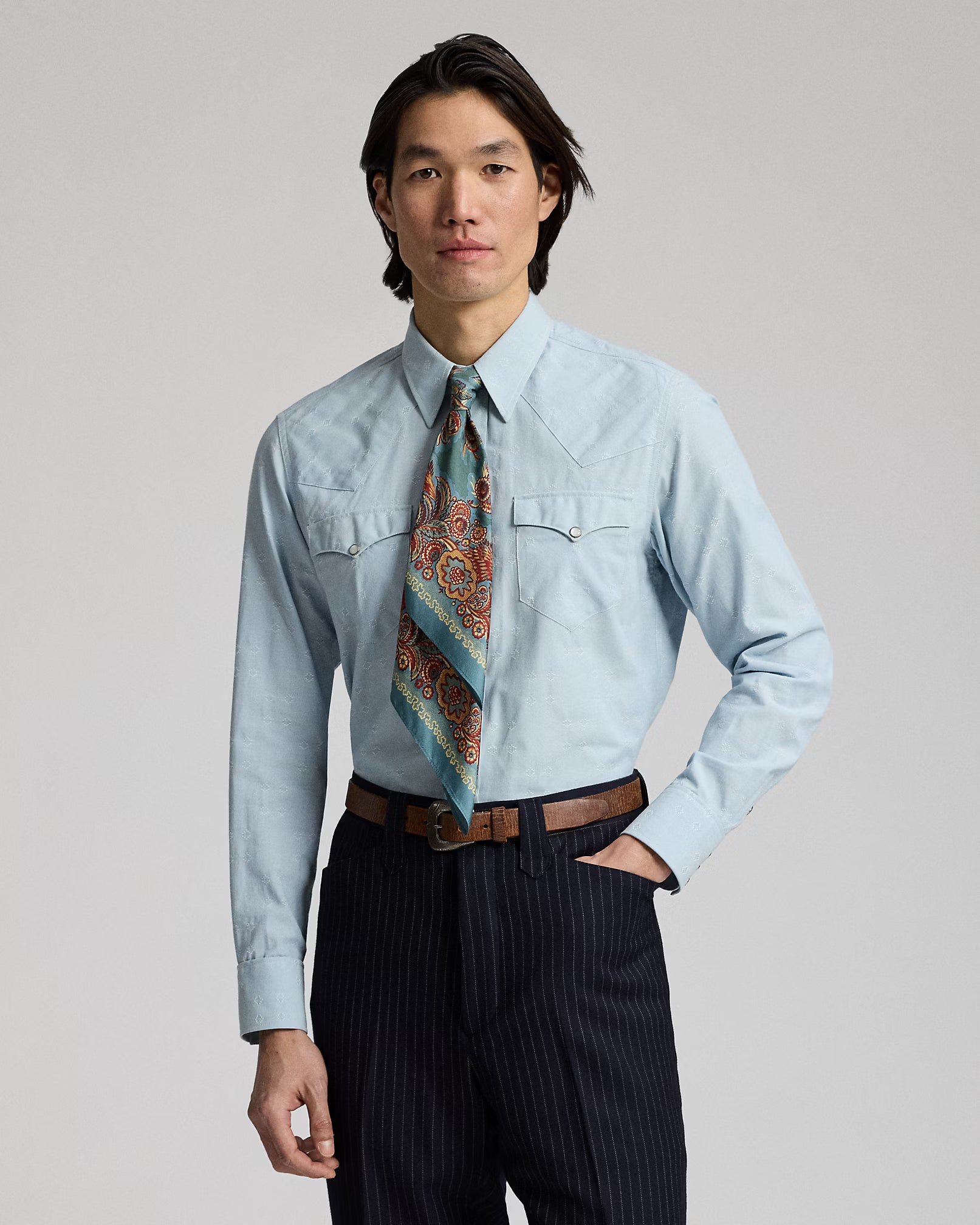 RRL Slim Fit Dobby Western Shirt