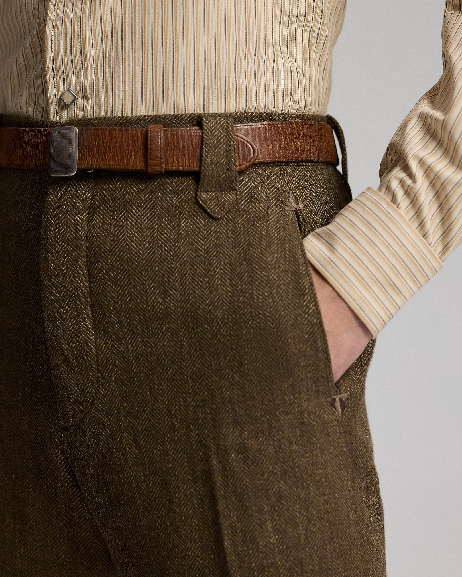 RRL Slim Fit Linen-Wool Western Trouser