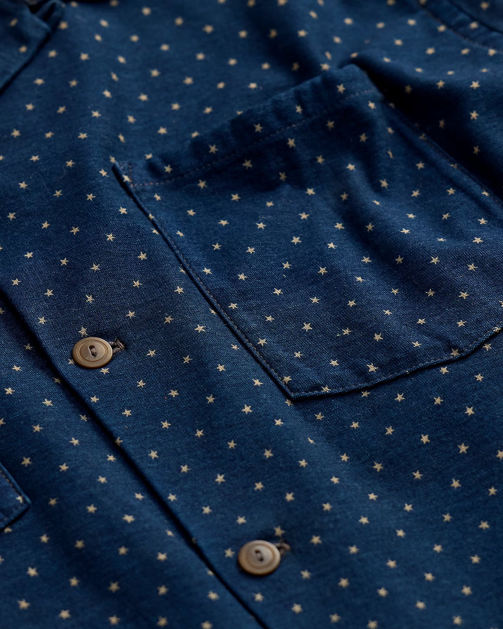 RRL Star-Print Indigo Jersey Shirt