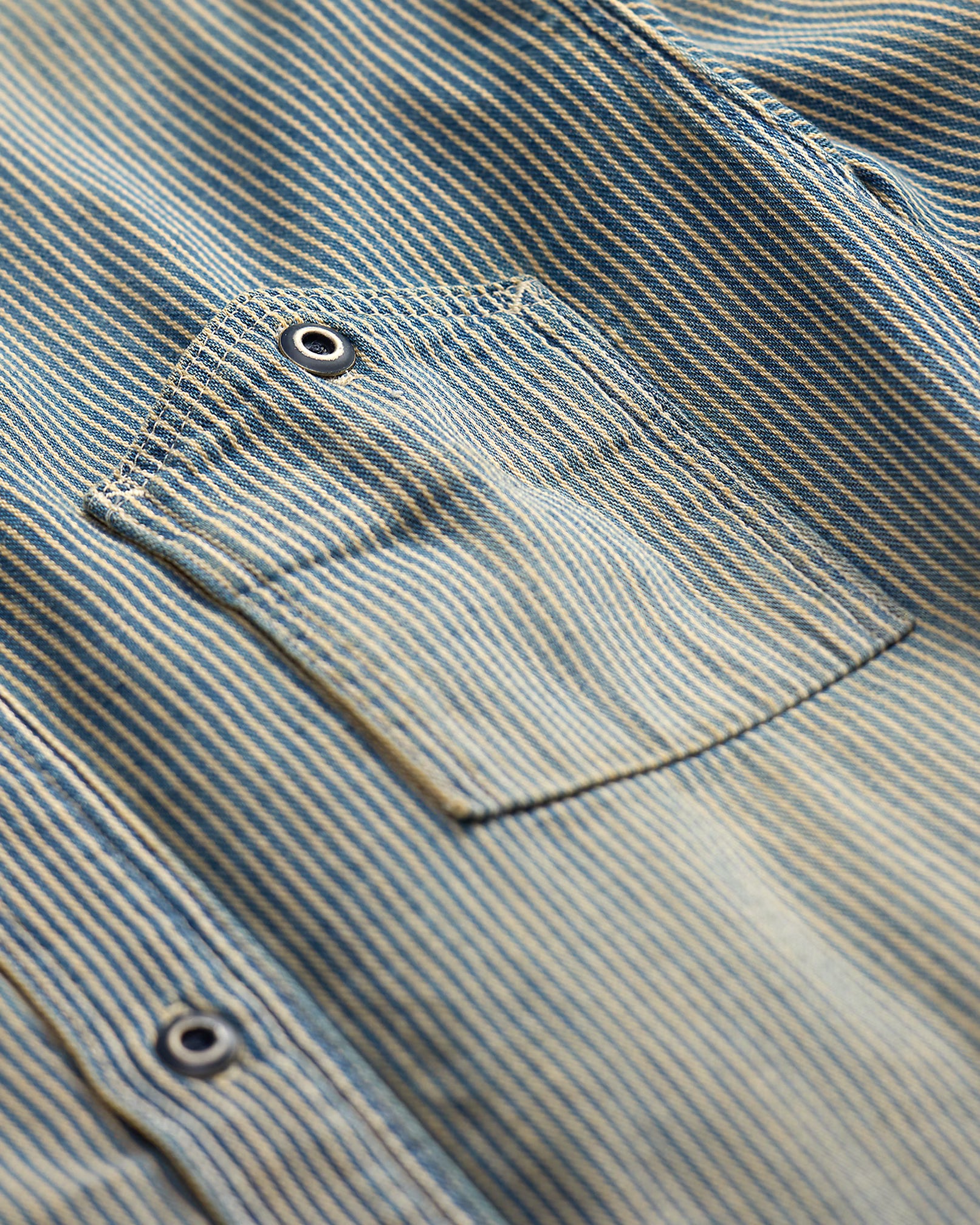 RRL Indigo Striped Twill Workshirt
