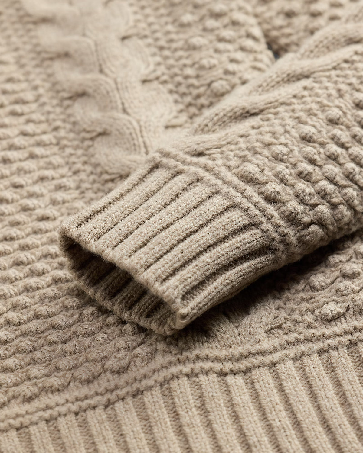 RRL Cable Knit Wool Shawl Sweater