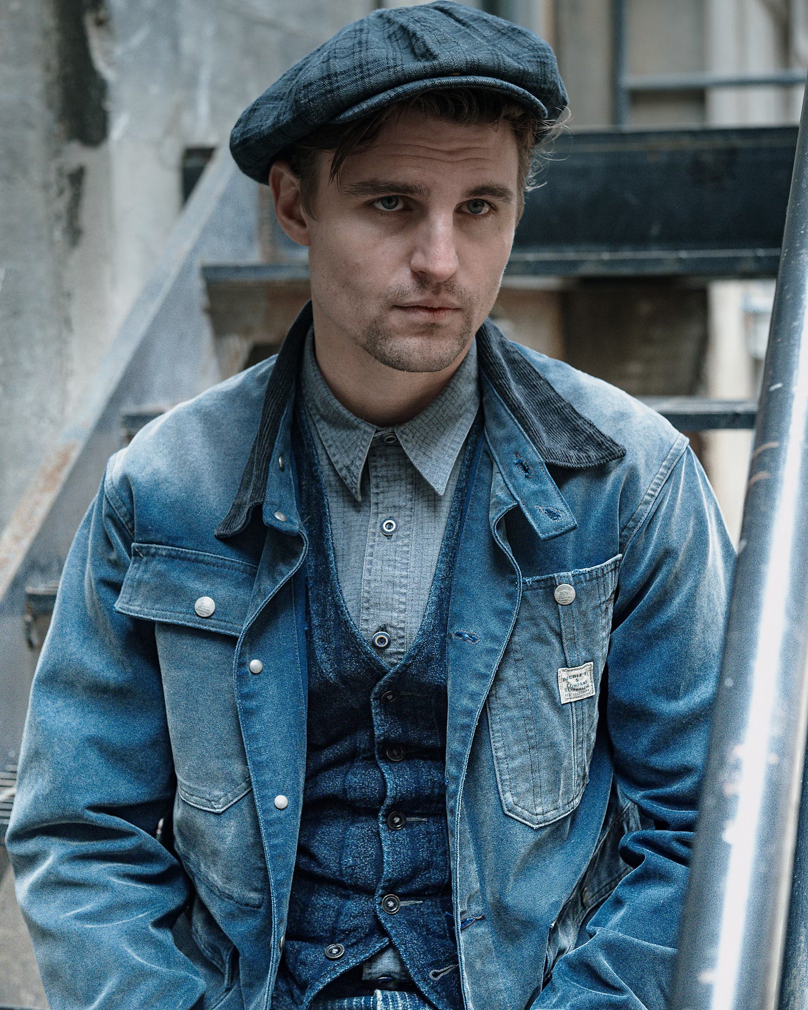 RRL Canvas Corduroy Collar Engineer Jacket