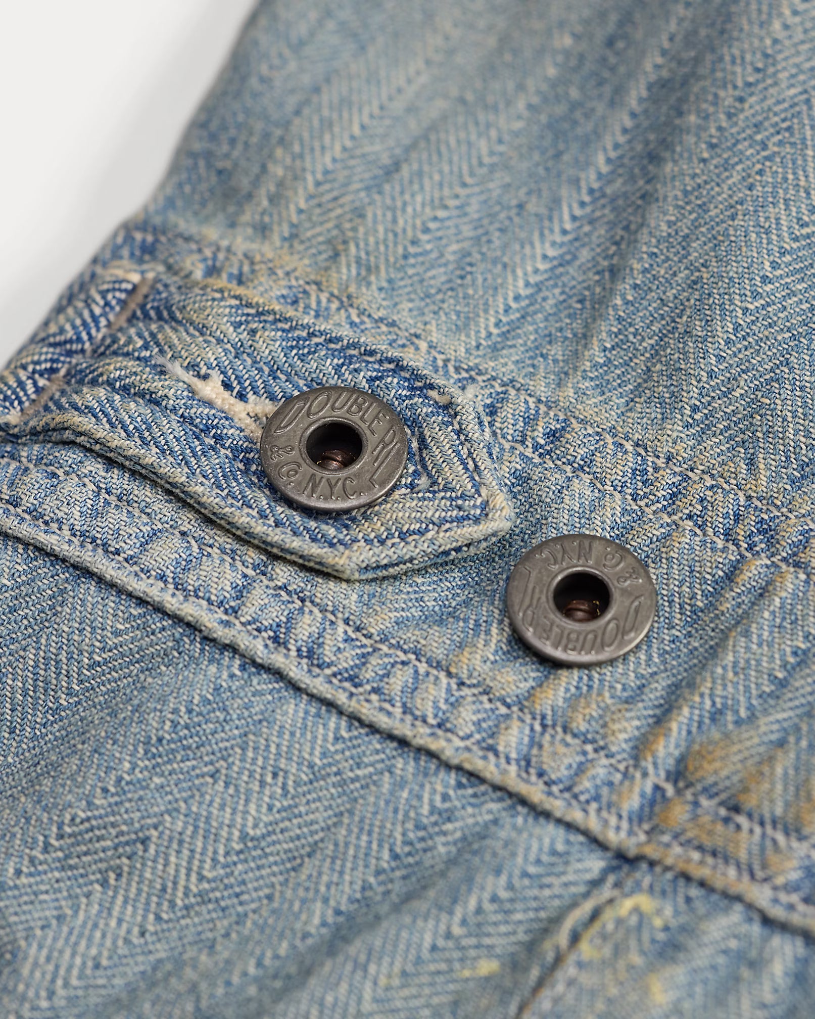 RRL Distressed Indigo Herringbone Coverall