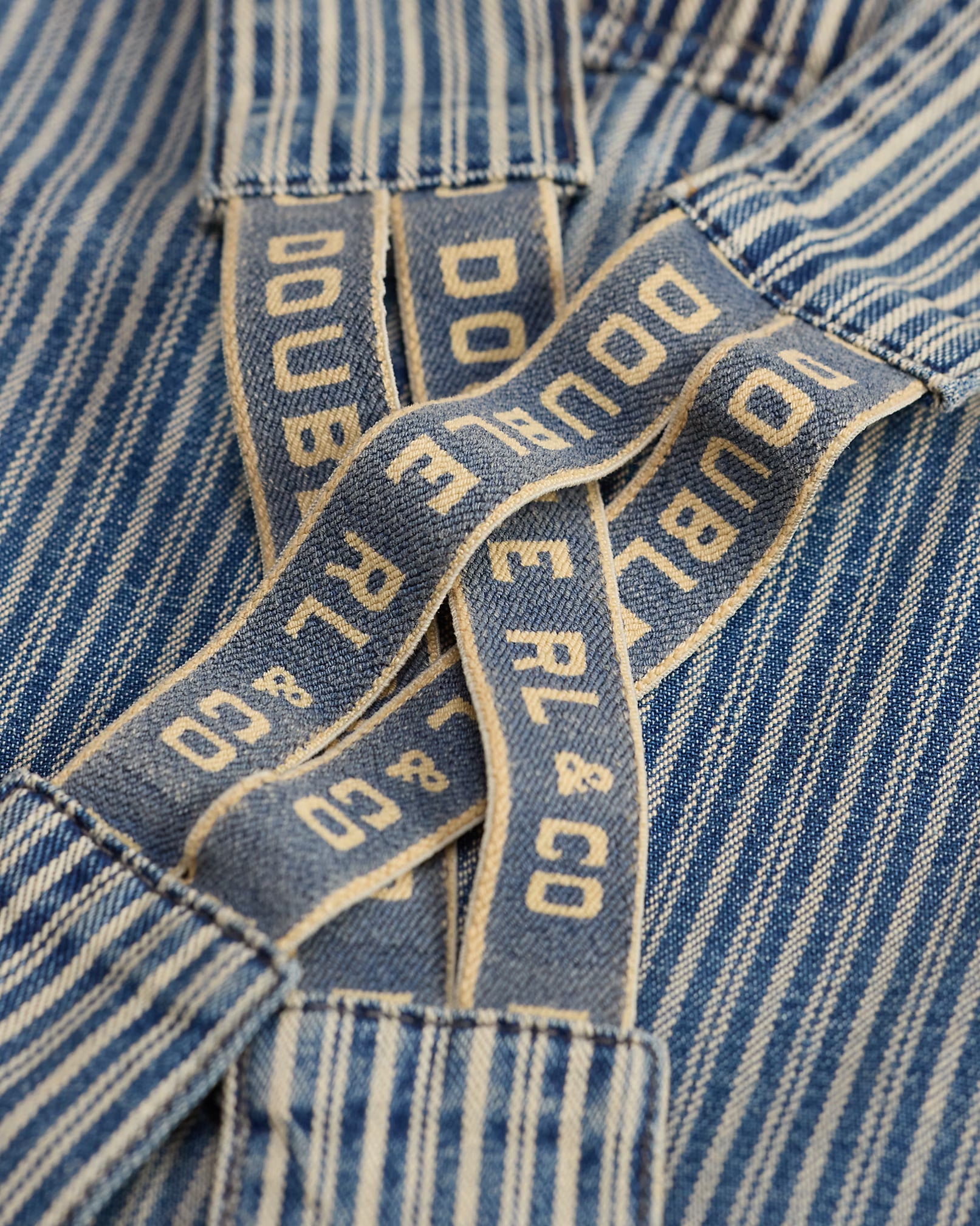 RRL Indigo Striped Twill Overall