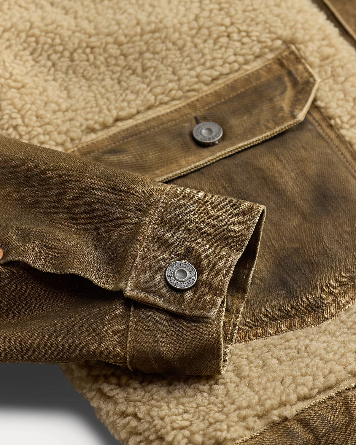 RRL Fleece Panel Denim Trucker Jacket
