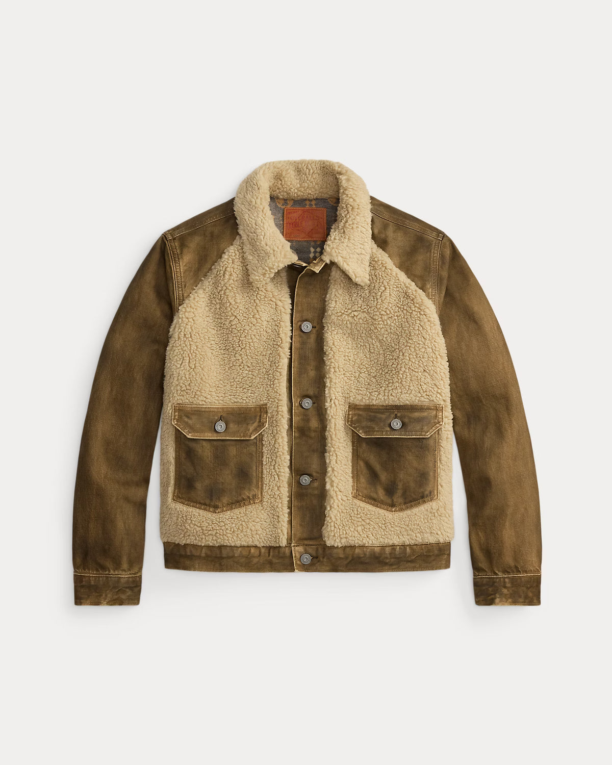 RRL Fleece Panel Denim Trucker Jacket