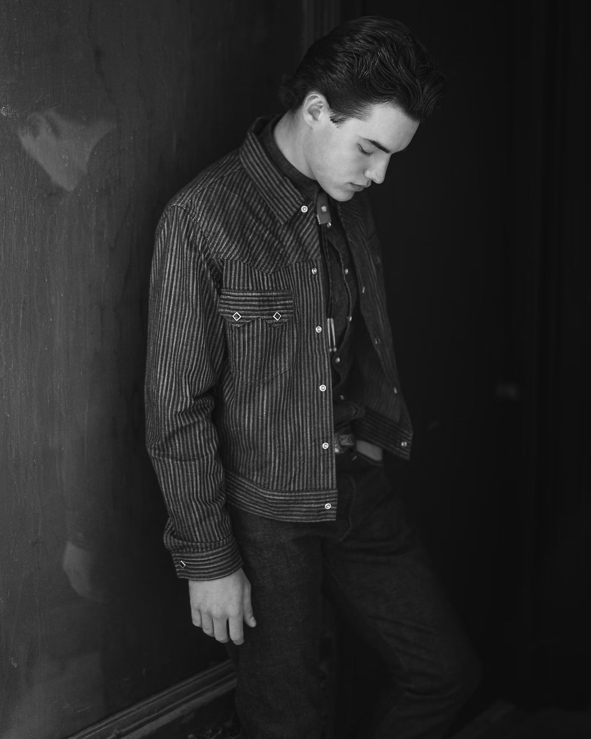 RRL Indigo Striped Jacquard Jacket