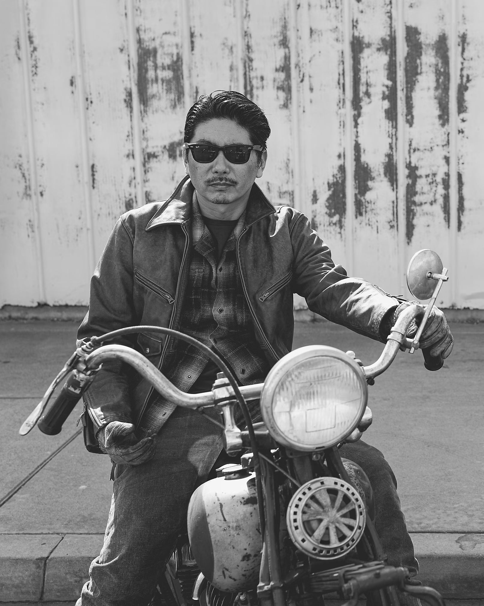 RRL Lined Leather Zipper Jacket