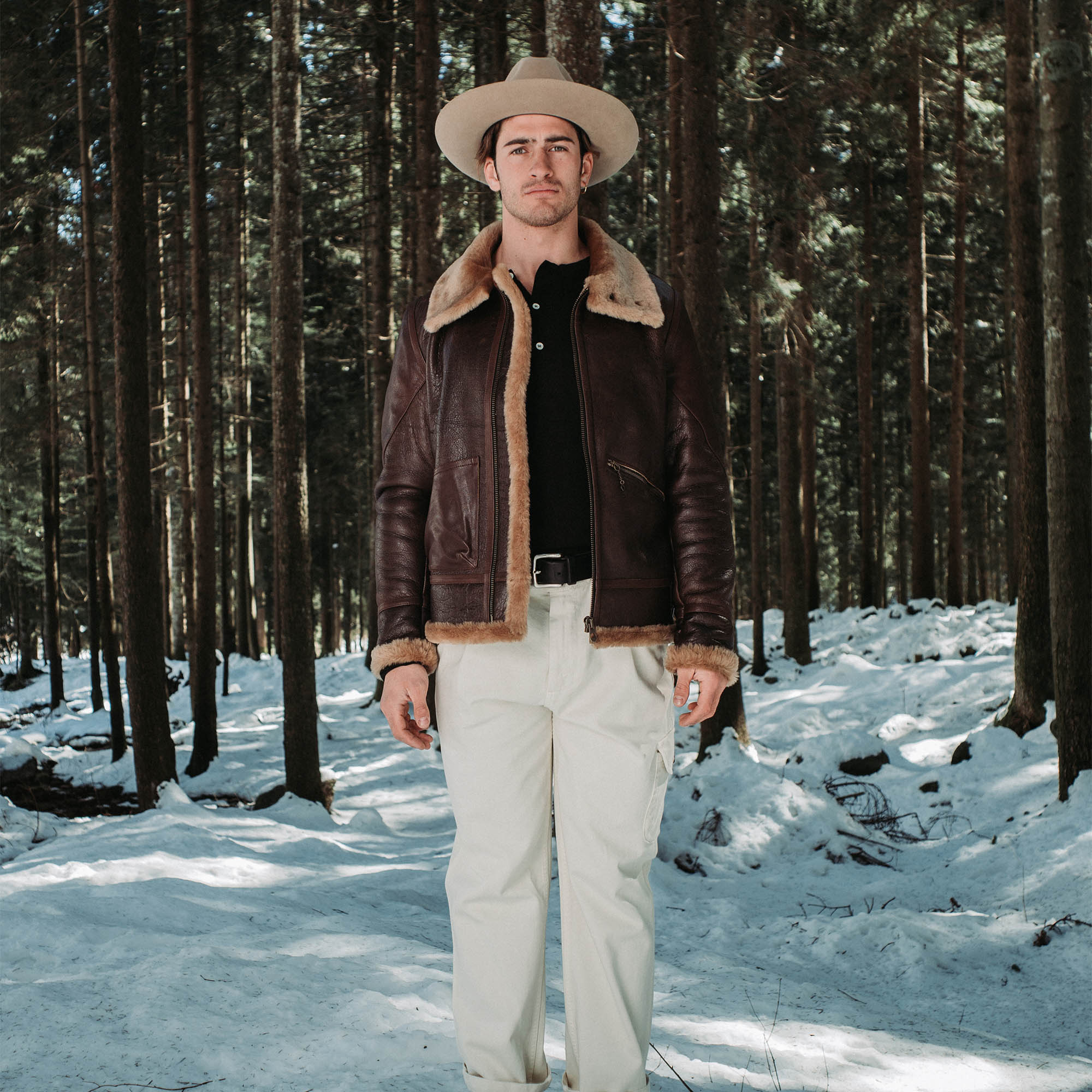 “Aviatore” B-3 Seal Brown Shearling Jacket
