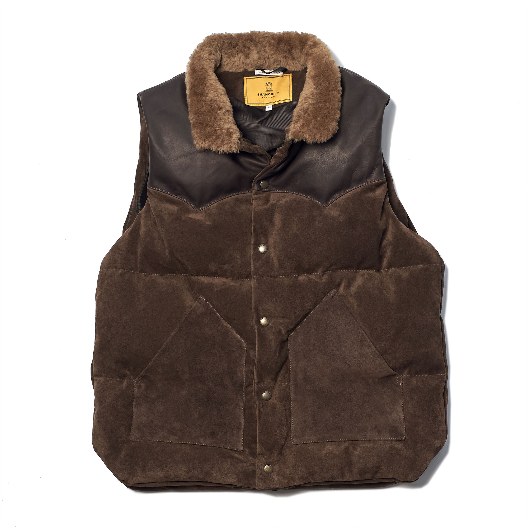 “Bivacco” Testa di Moro suede Western Down Vest