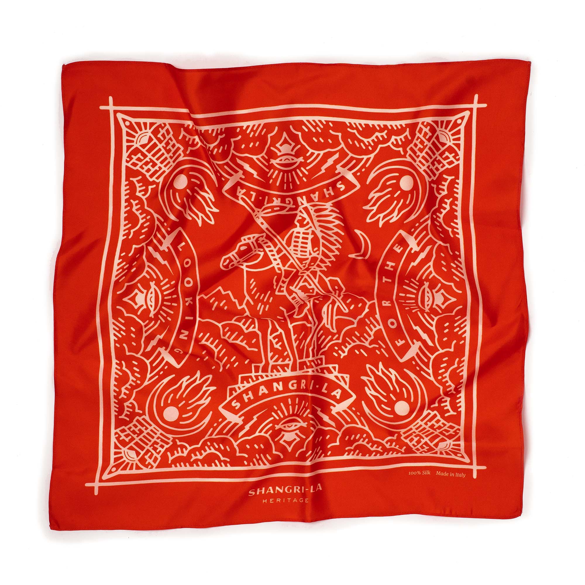 “Looking for the Shangri-La” Silk Foulard