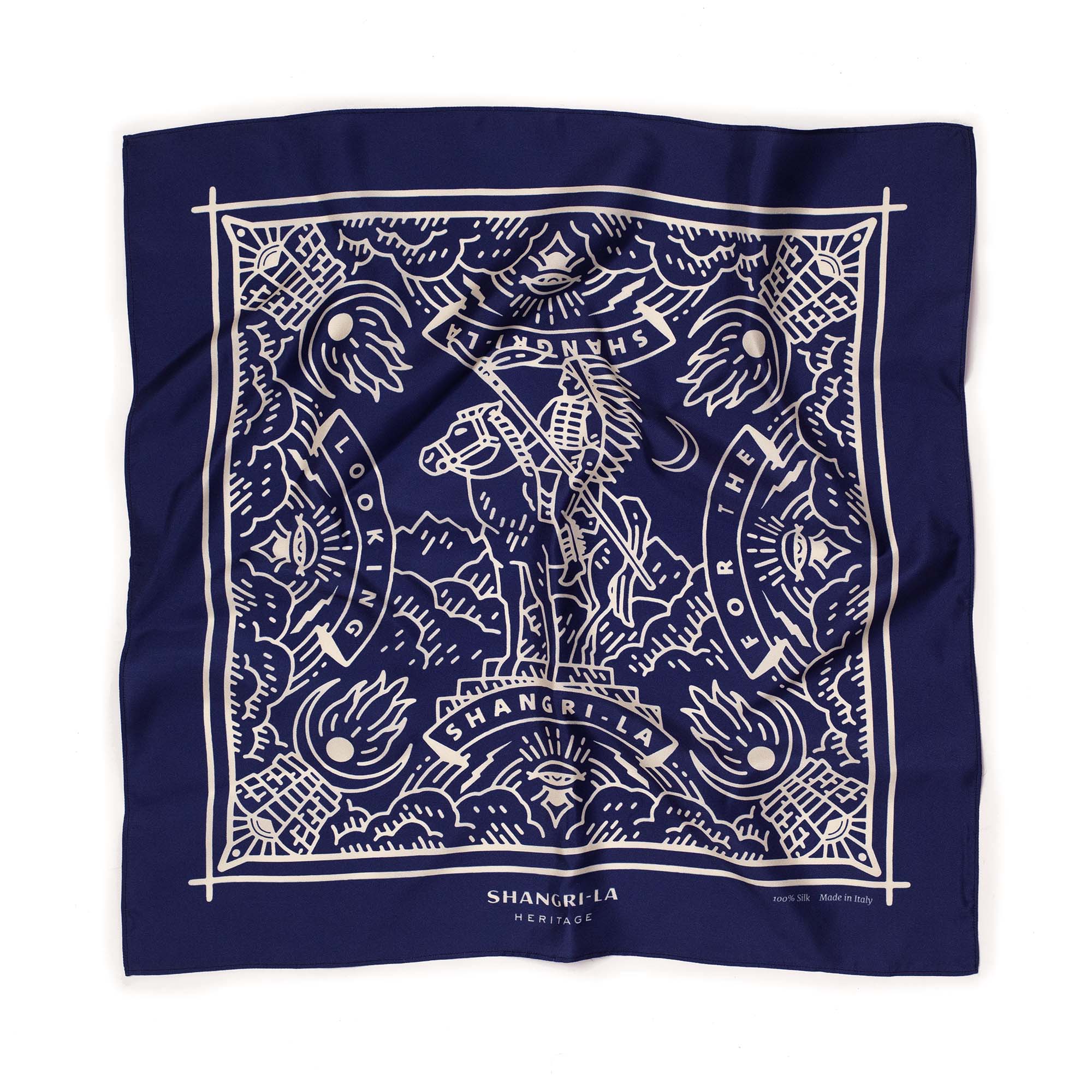 “Looking for the Shangri-La” Silk Foulard