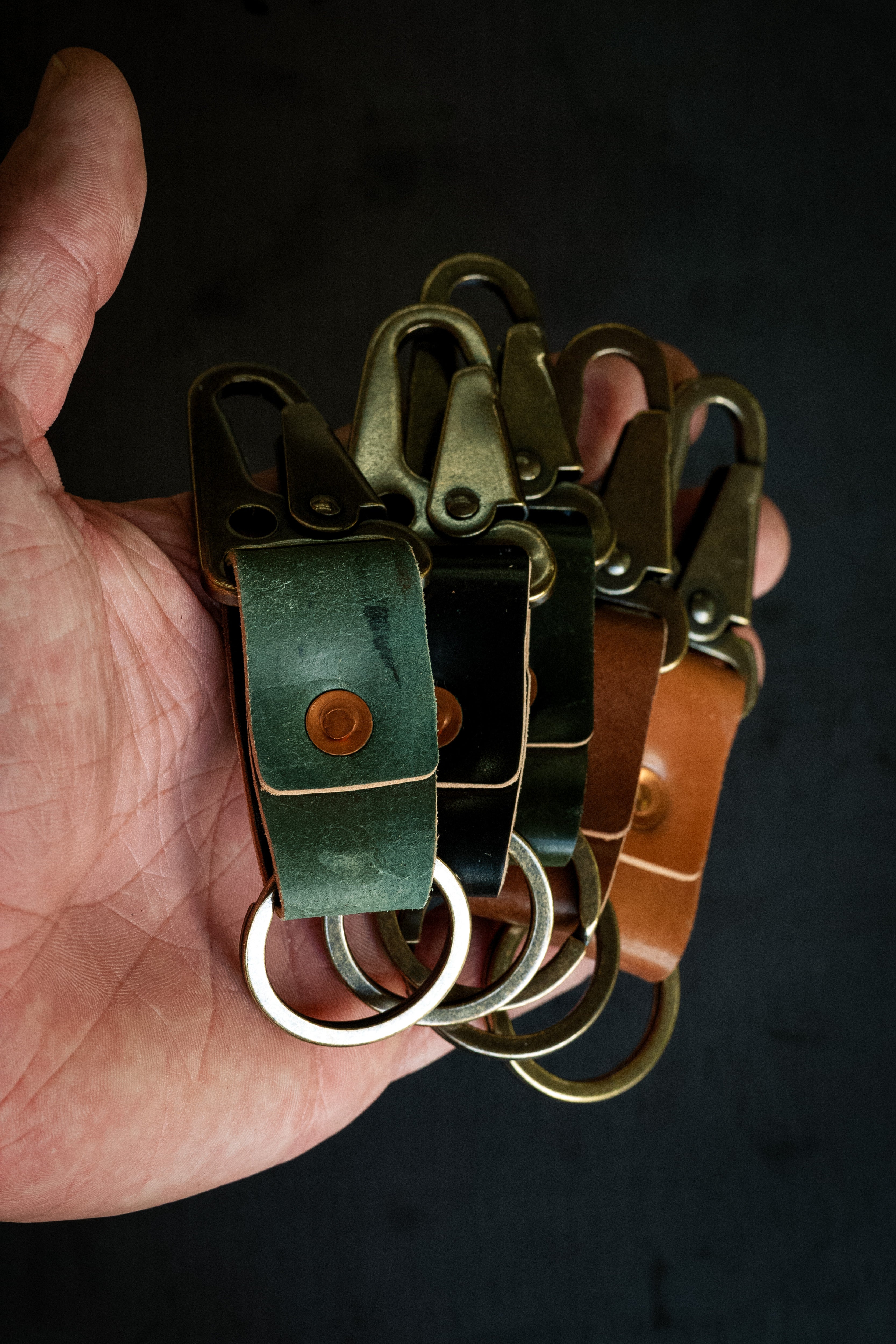 Key Clip - Black Horween Shell Cordovan