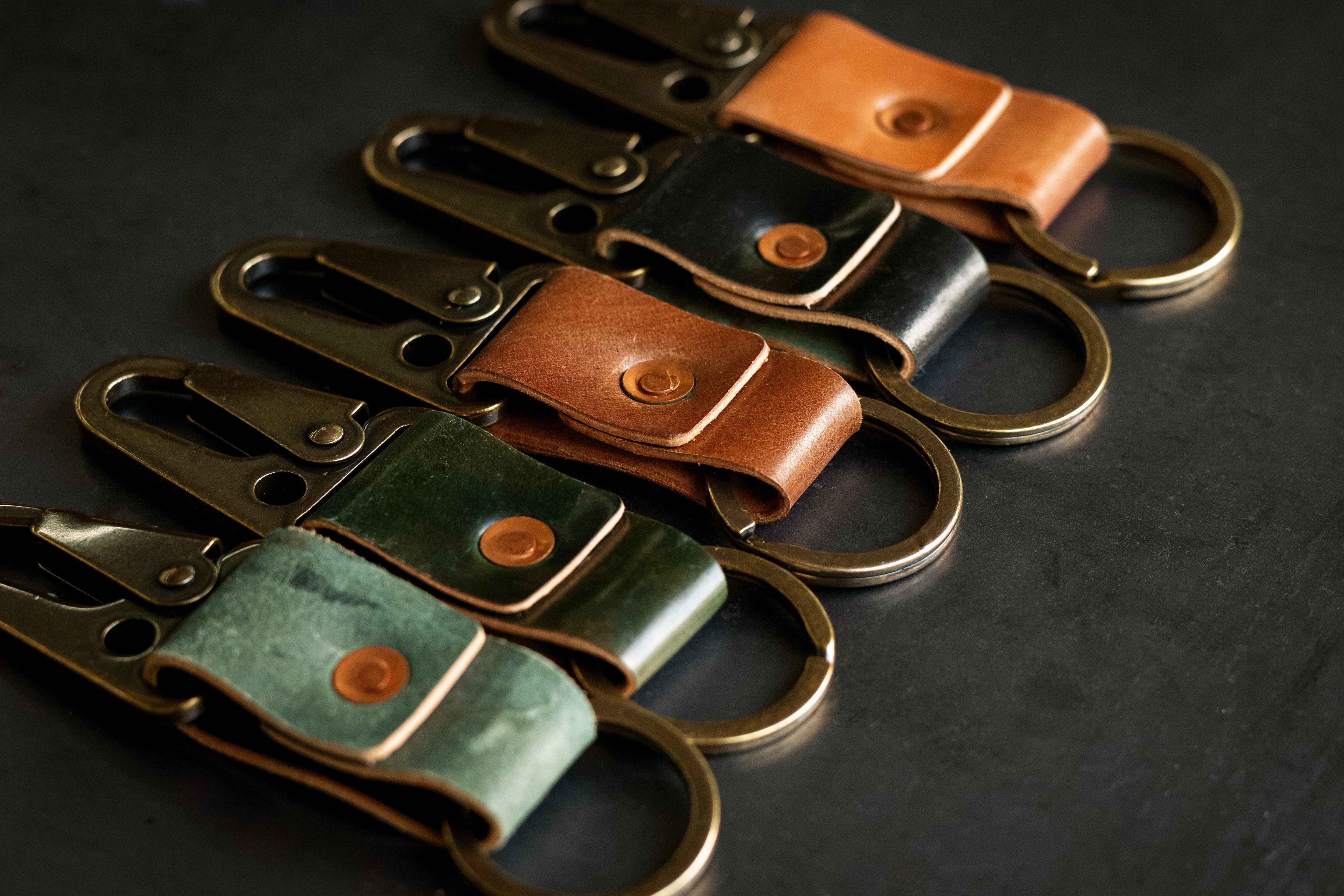 Key Clip - Black Horween Shell Cordovan