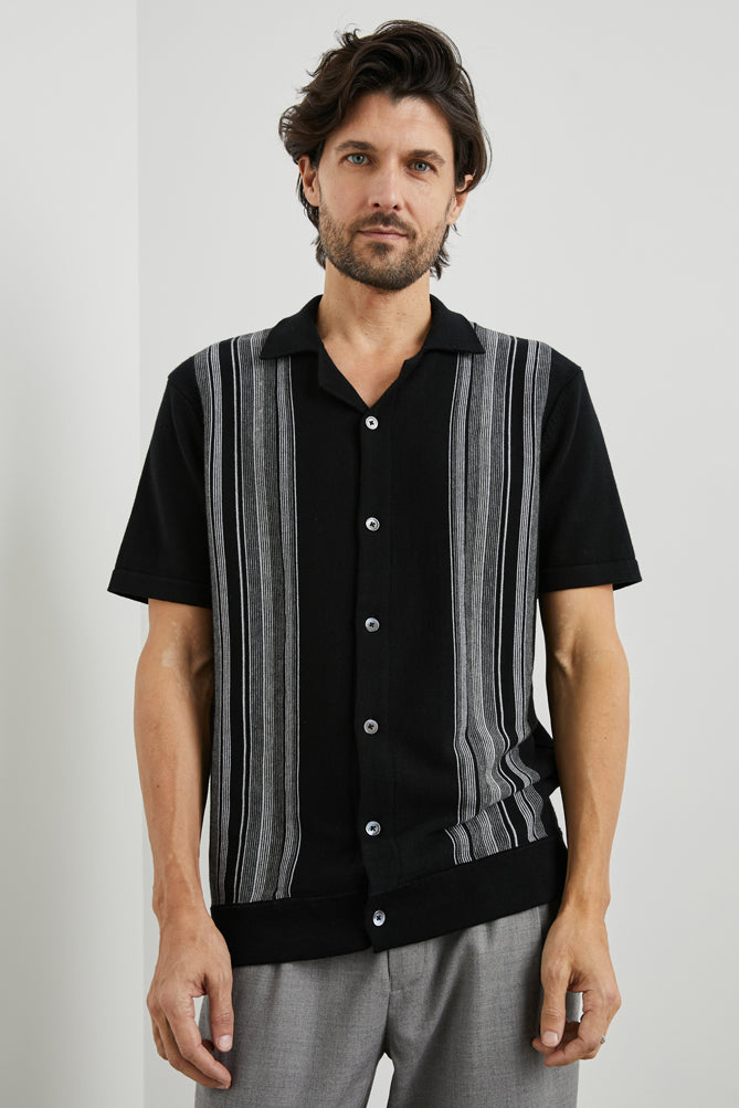 Silas Shirt Raven Multi Stripe
