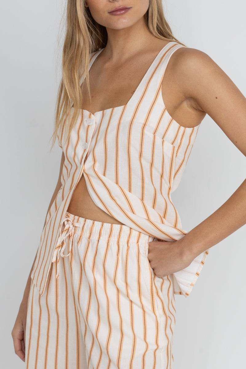 Tide Stripe Longline Short in Natural