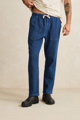 Textured Wale Jam Pant - Washed Indigo