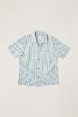 Seersucker Stripe Ss Shirt - Pine