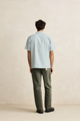 Seersucker Stripe Ss Shirt - Pine