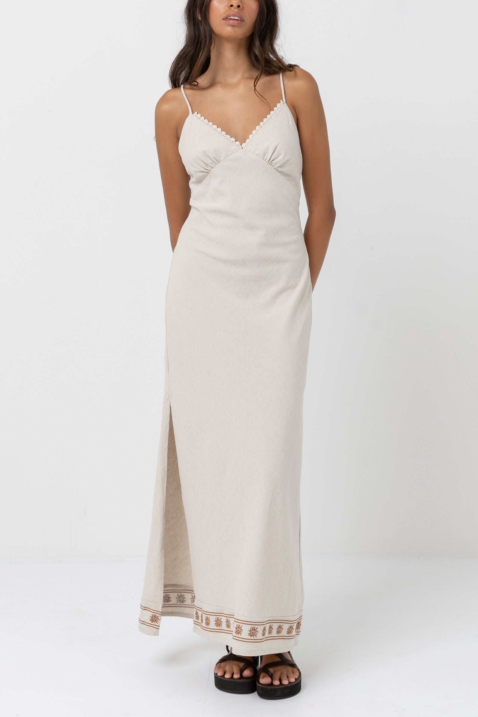 Under The Sun Bias Cut Maxi Dress
