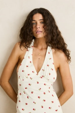 Mila Floral Halter Neck Maxi Dress