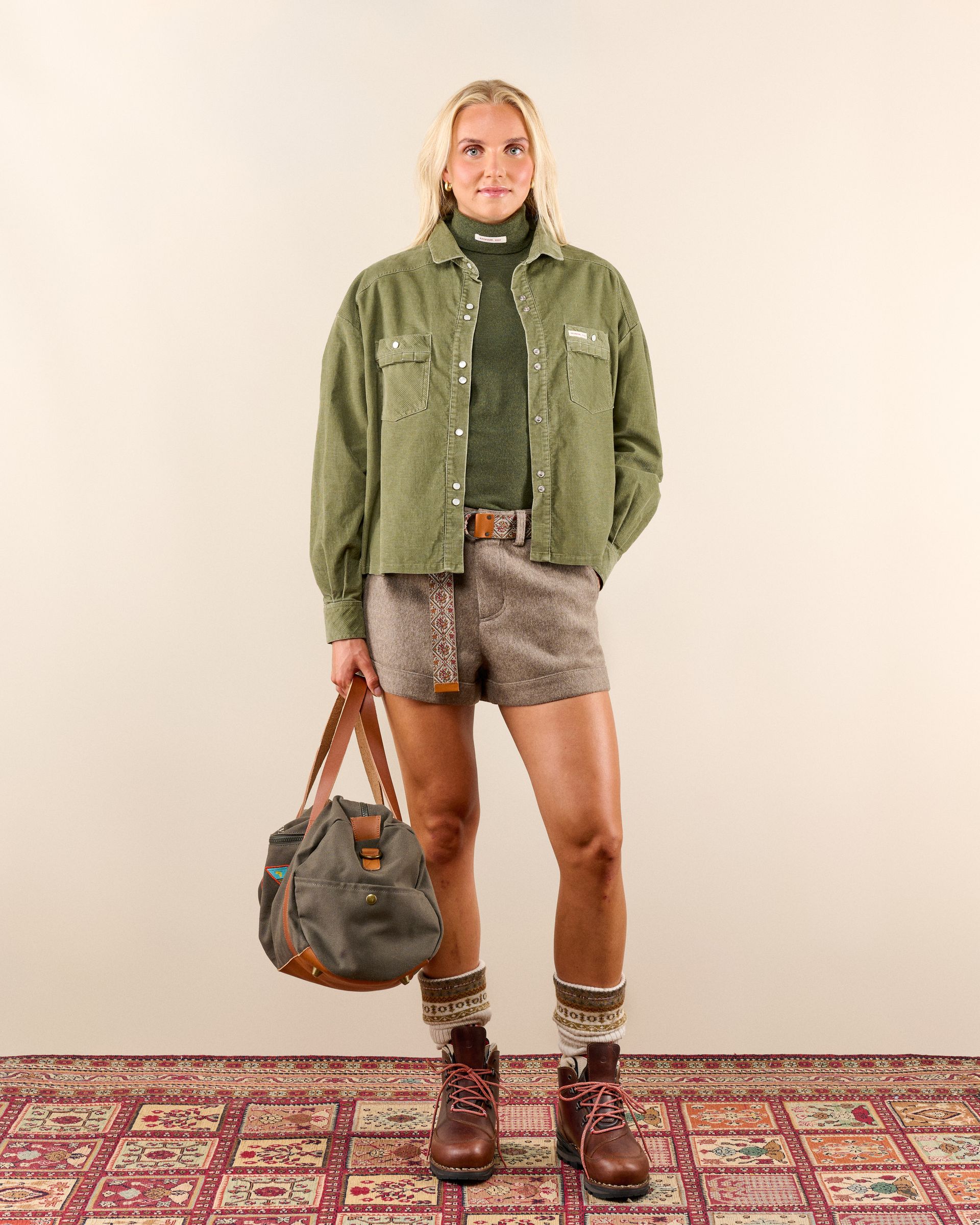 WILD VELVET SHIRT WOMENS-OLIVE ASH