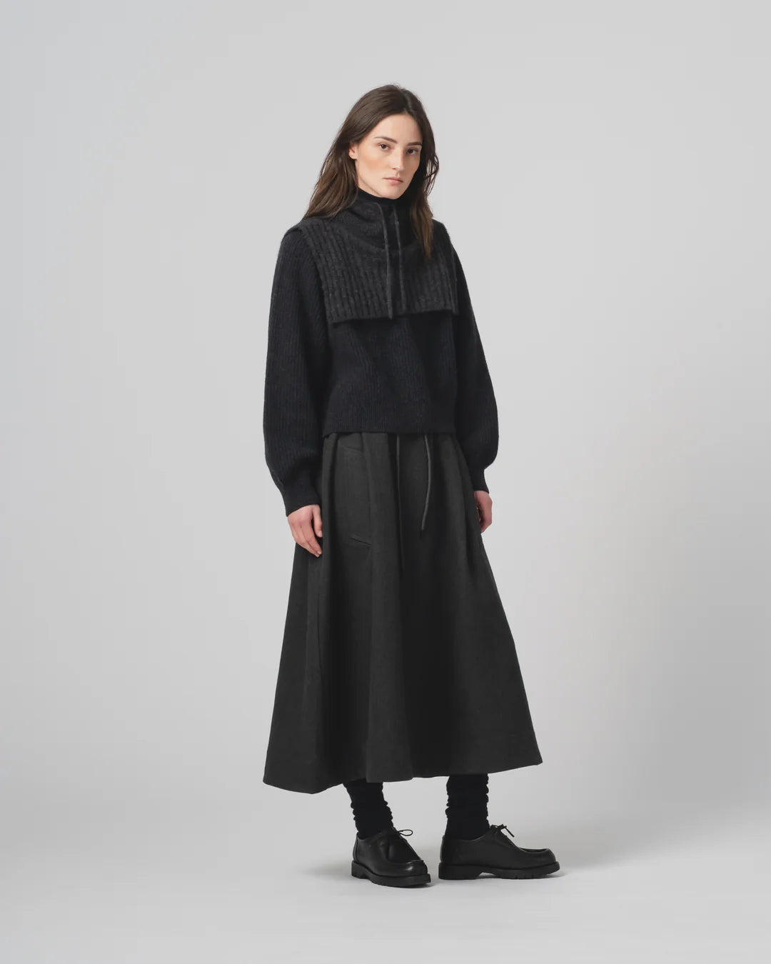 G.o.D Meadow Skirt Terrestre Wool Anthracite