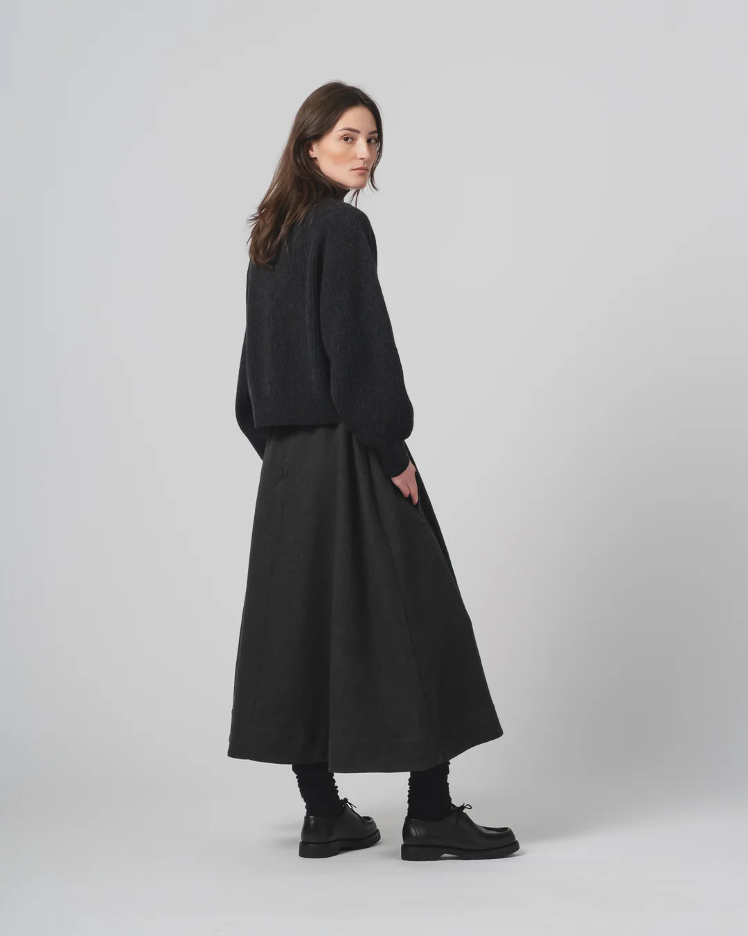 G.o.D Meadow Skirt Terrestre Wool Anthracite