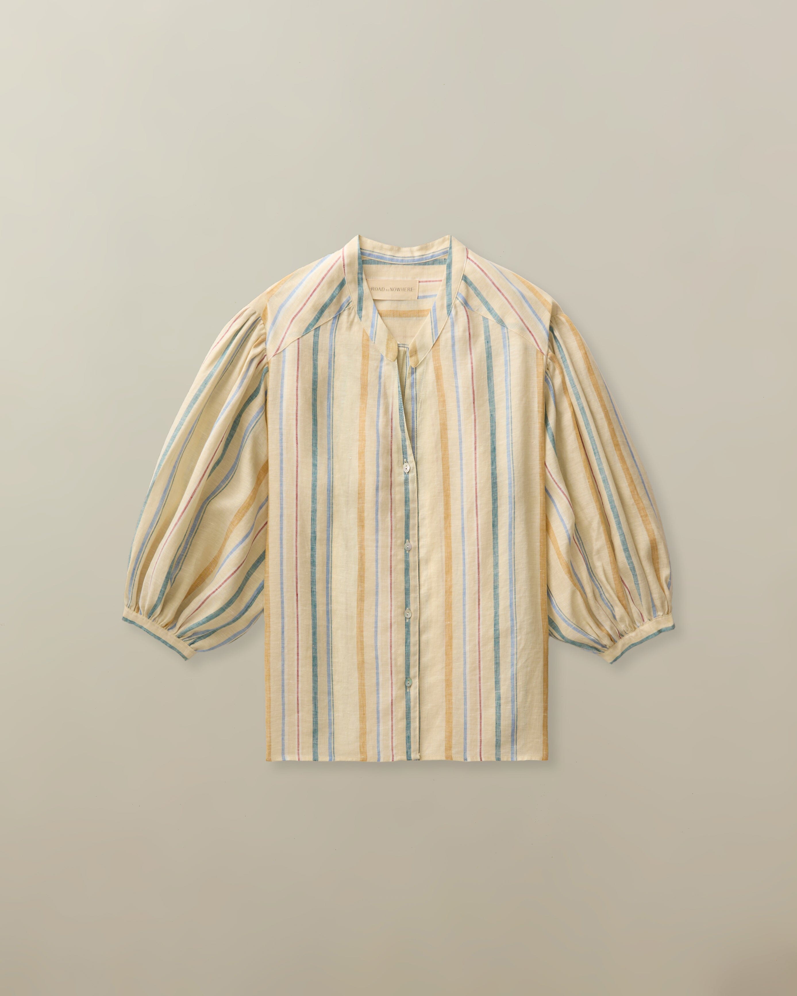 Women's Edith Blouse-Striped Linen