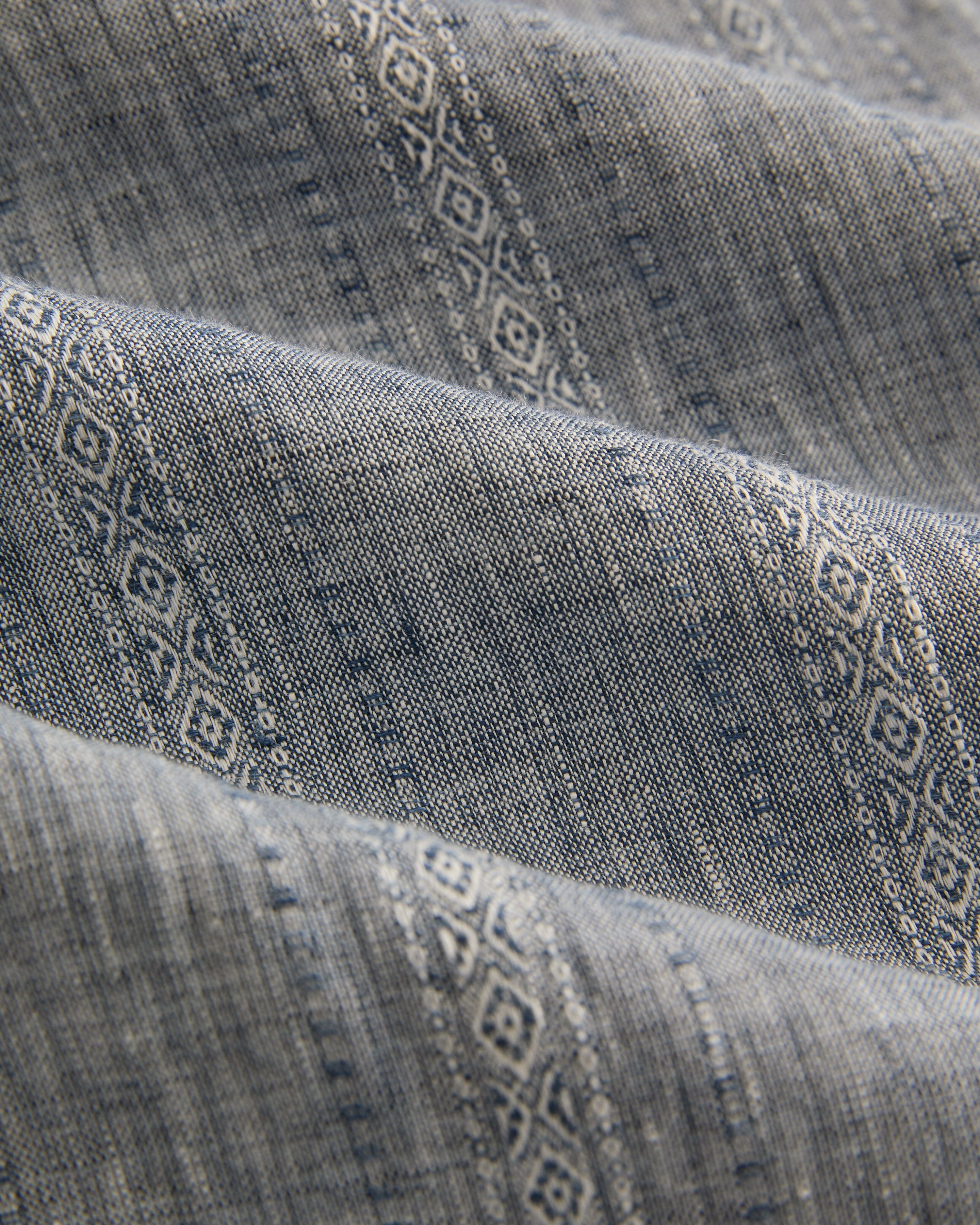 Women’s Marrakech Dress in Linen Jacquard-Ocean Stripe