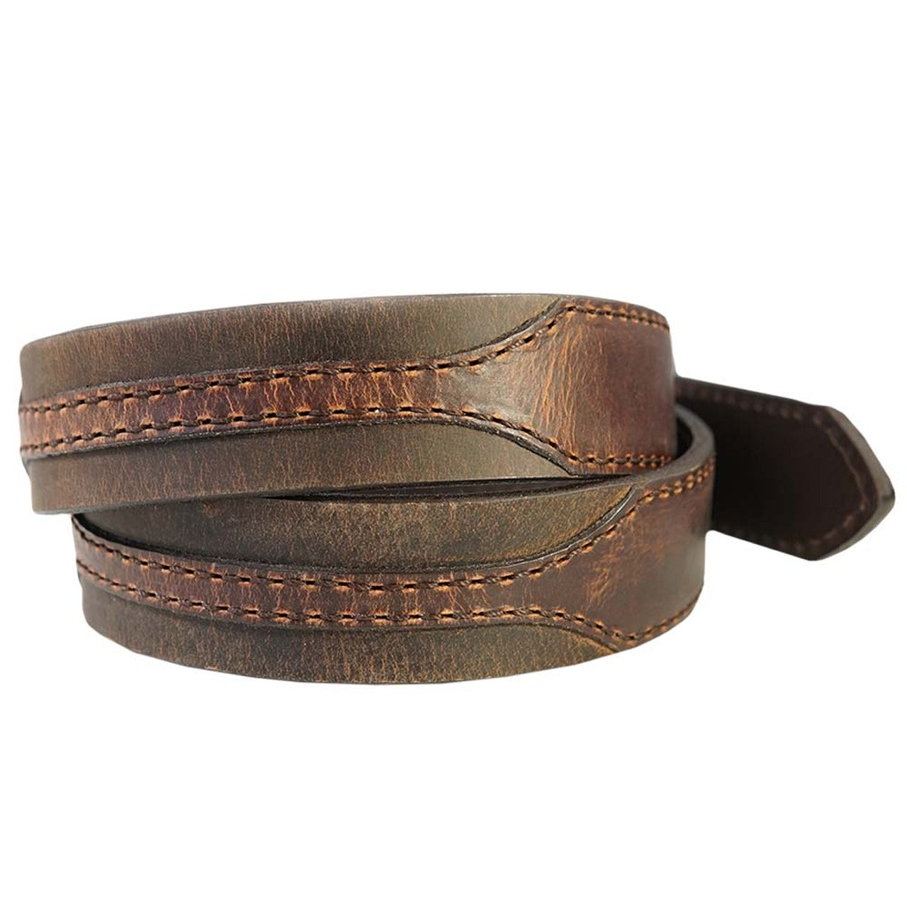 Vintage Bison Heston Leather Belt in Mocha