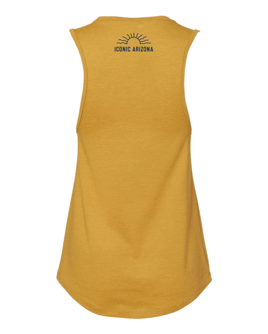 Wavy Rays - Ladies Muscle Tank - Heather Mustard