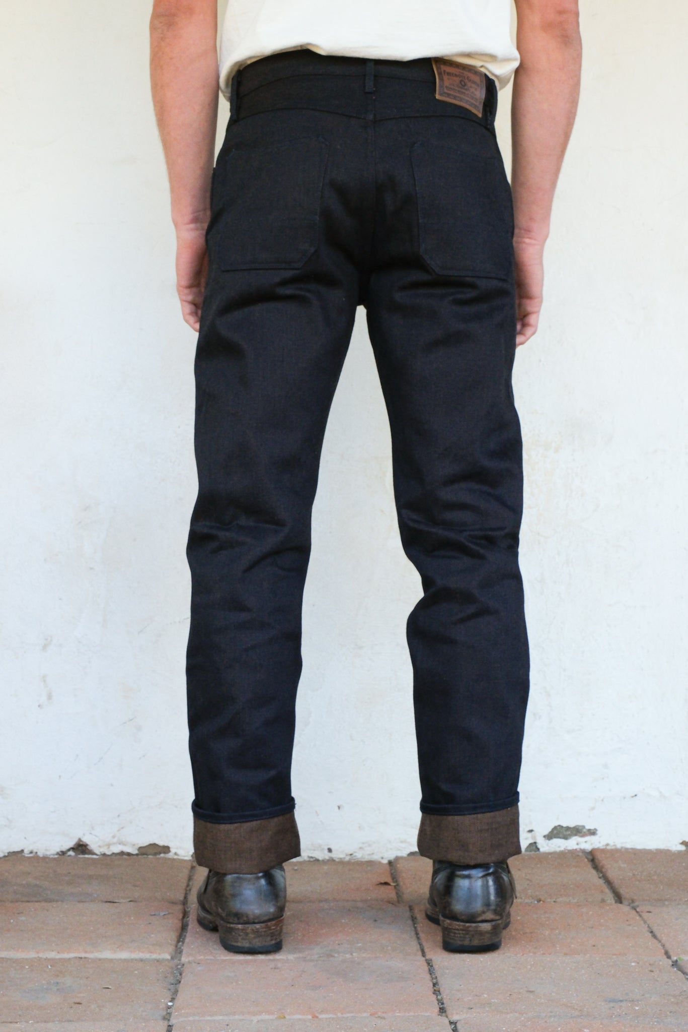 WILKES WESTERN 16 OUNCE INDIGO BROWN DENIM